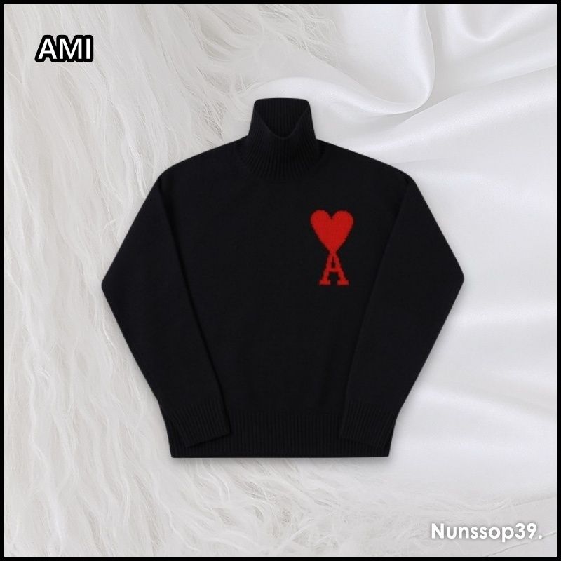 AMI》 BFUKS406 018 009 ハートロゴ ウール ニット (AMI PARIS/ニット