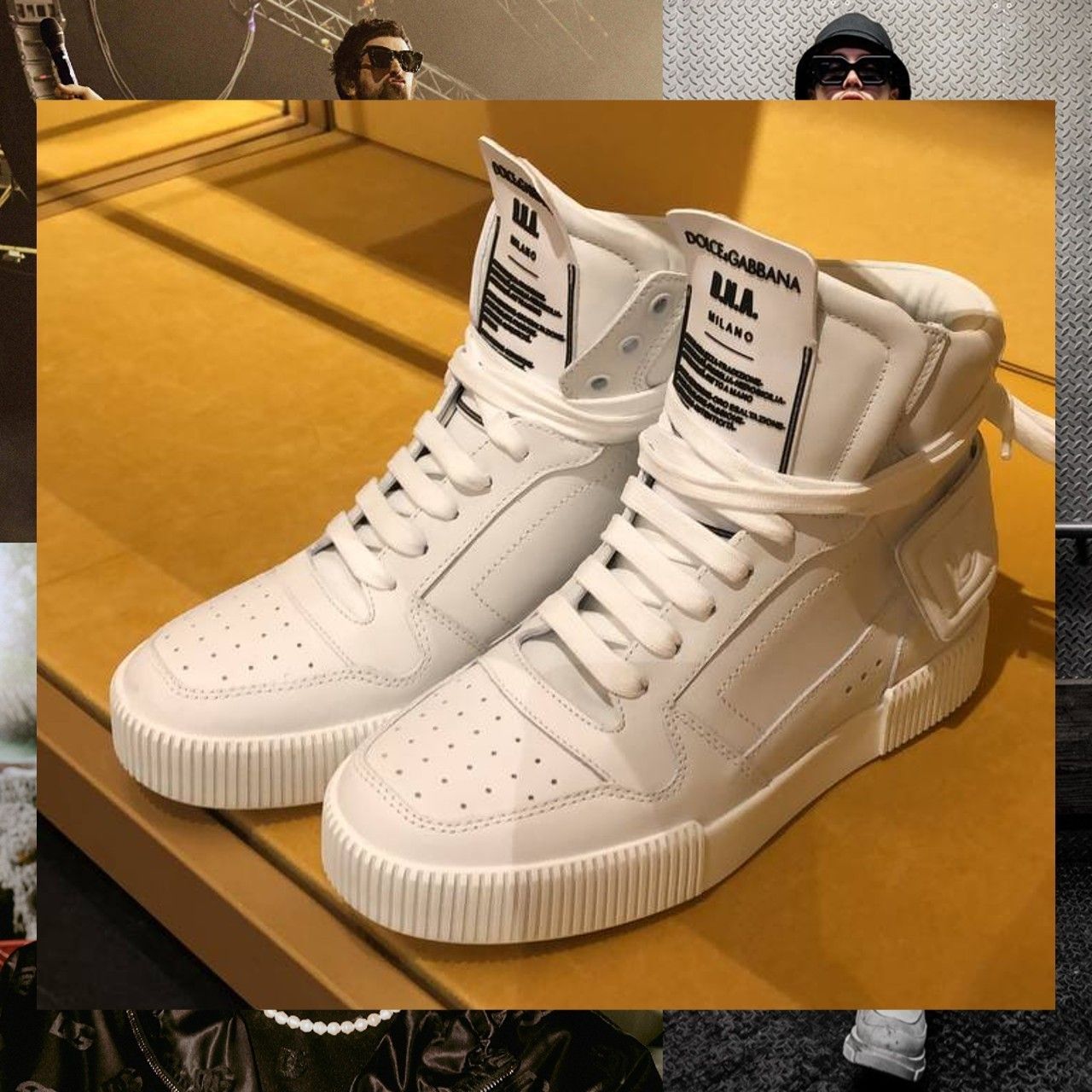 関税込 ドルチェ＆ガッバーナ ハイカットスニーカー レザー 白 (Dolce