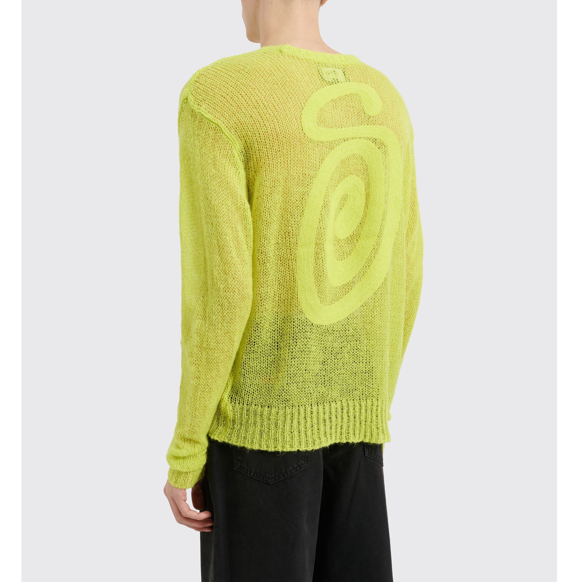 STUSSY】スワール S ルーズニット セーター Lime 送料関税込 (STUSSY