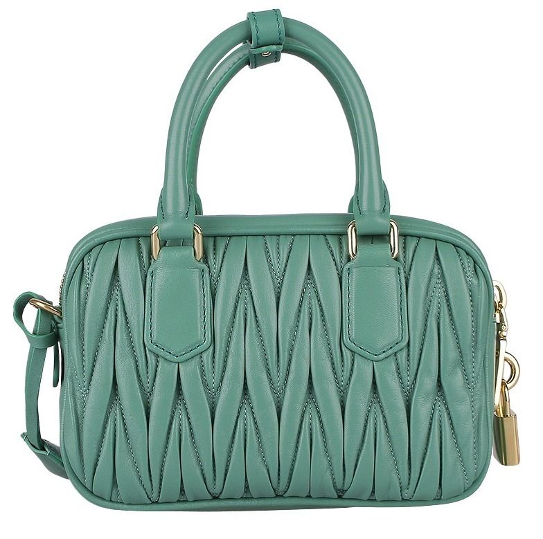 ☆関税込☆MIU MIU☆レザー トップハンドル バッグ☆グリーン (MiuMiu