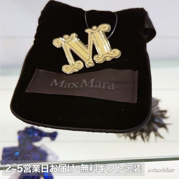 マックスマーラ【国内発】□Mロゴメタル MaxMaraGramブローチ (Max