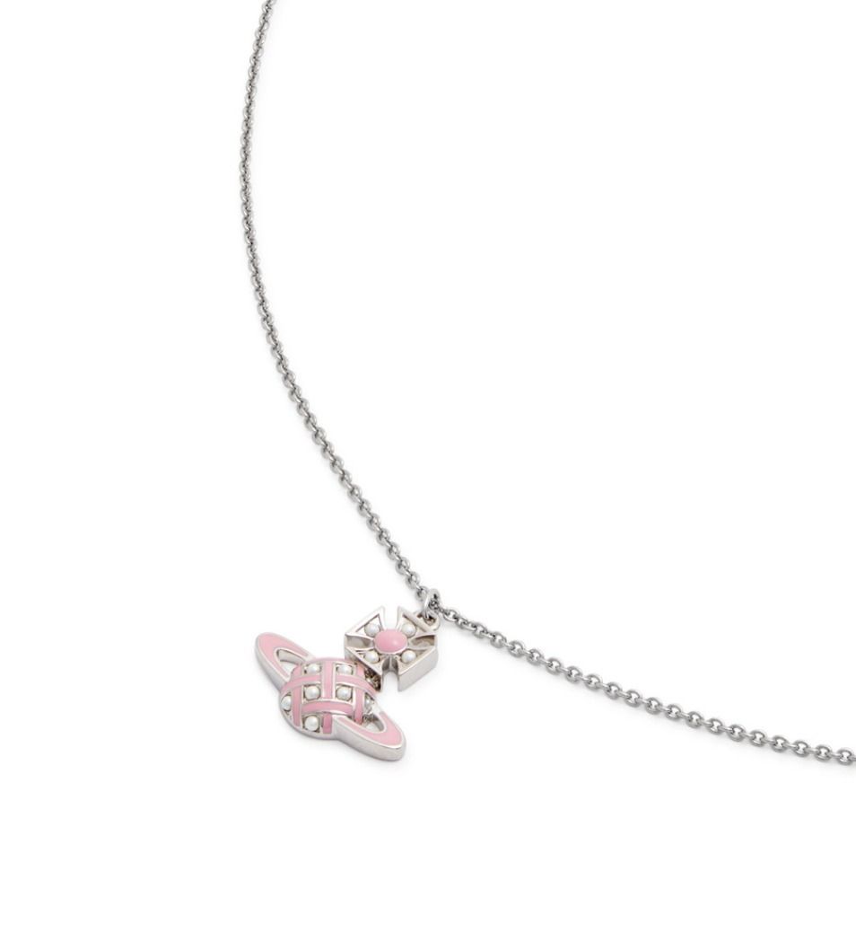 ☆vivienne westwood☆ピンク クロス ロゴ ネックレス (Vivienne