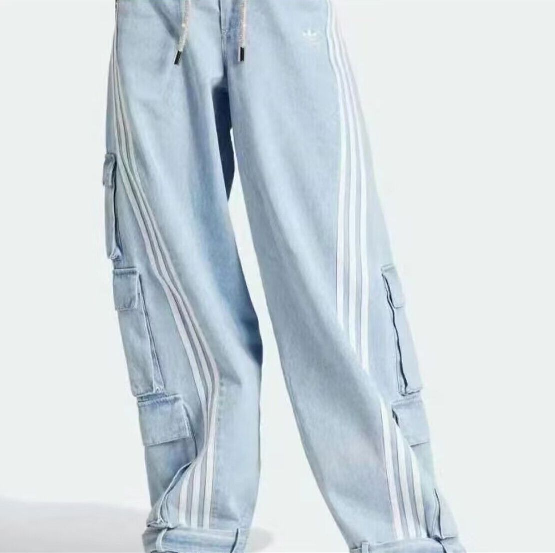 大人気 ☆adidas☆ DENIM CARGO ジーンズ ワイドパンツ 2色 (adidas