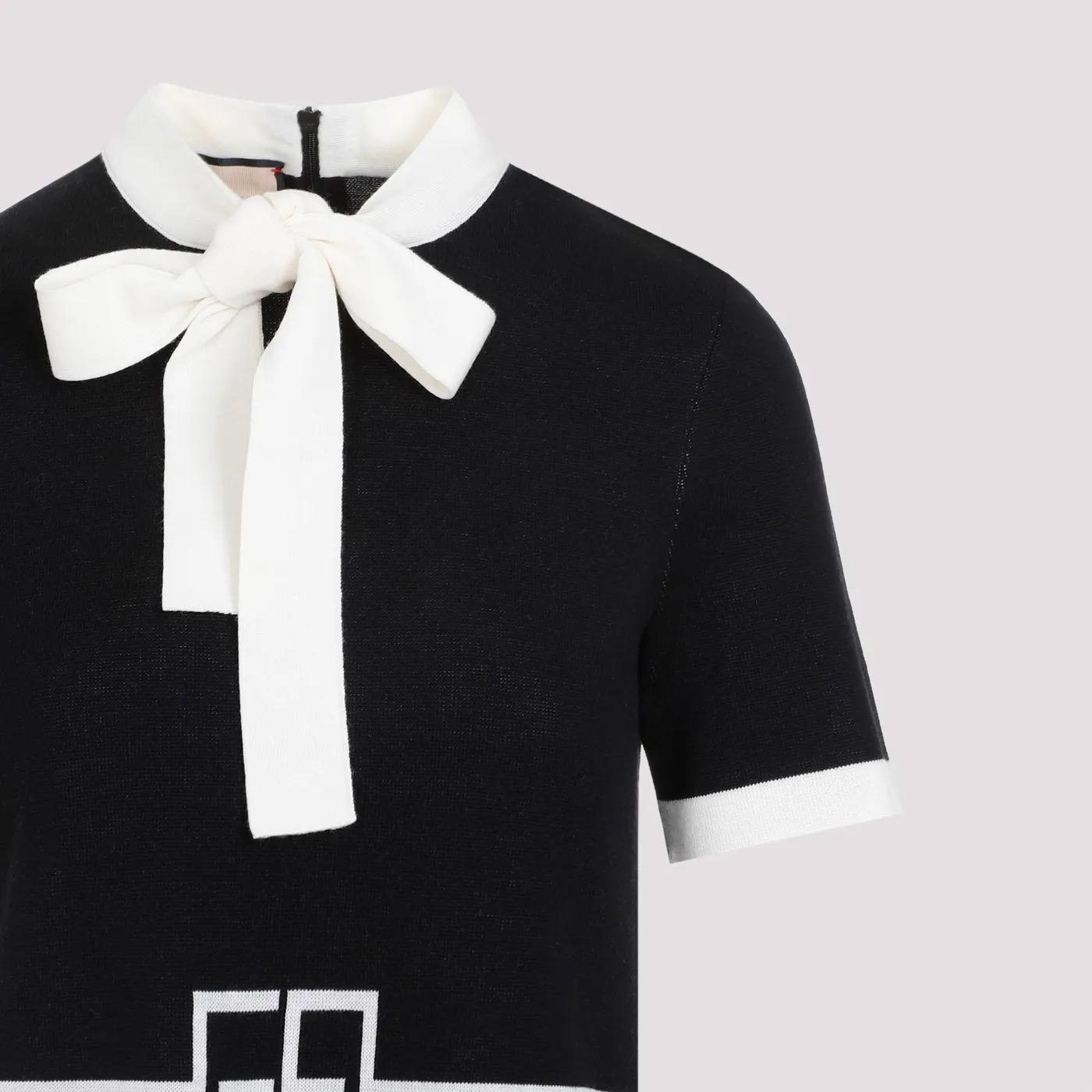 GUCCI】リボン ウールジャガード ワンピースドレス 送料関税込 (GUCCI