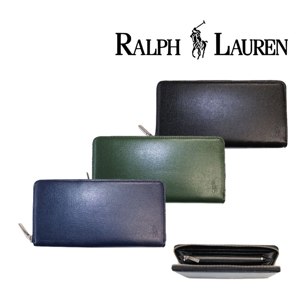 ラルフローレン 財布 ポロ 長財布 POLO RALPH メンズ レザー 黒 (Ralph