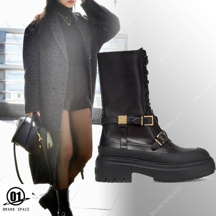 TWICE ミナさん着用 FENDI レザー バイカーブーツ (FENDI/ショート