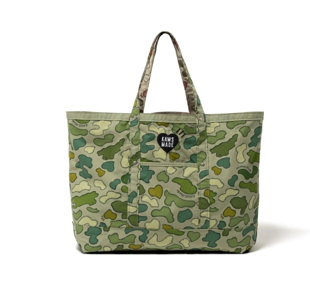 ☆24SS 大人気☆HUMAN MADE KAWS MADE CAMO TOTE BAG (HUMAN MADE