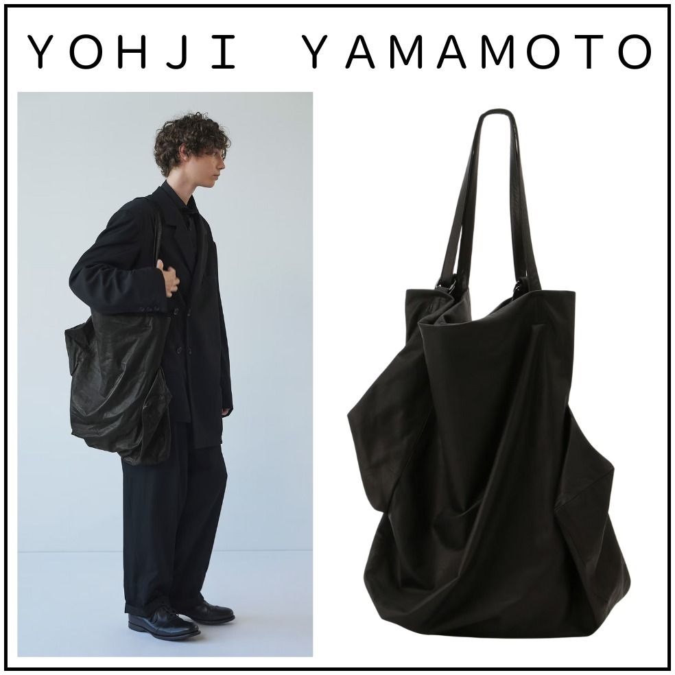 国内即発【YOHJI YAMAMOTO】discord Unevenness tote(Leather) (Yohji