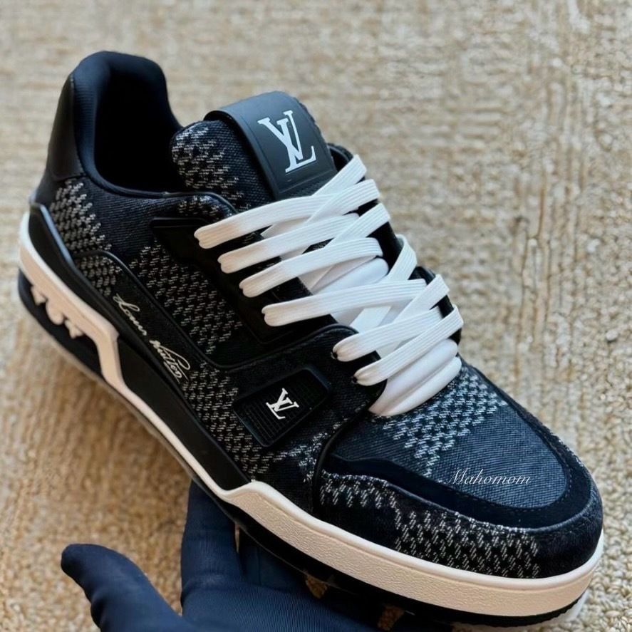 新作 ルイヴィトン ☆ 国内発送 ライン スニーカー デニム (Louis