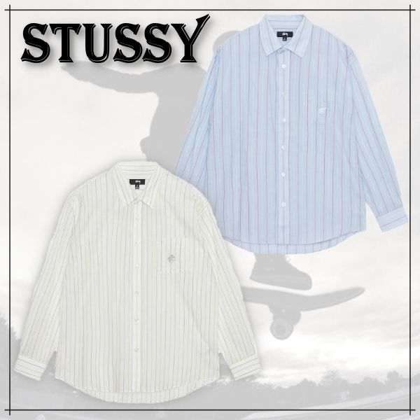 STUSSY】ストライプ シャツ [着回し力抜群☆爽やか☆定番☆] (STUSSY