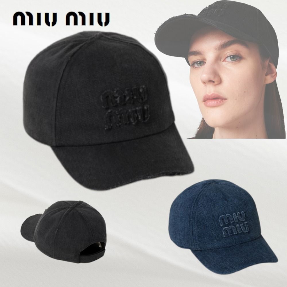 MiuMiu】デニム ベースボールキャップ (MiuMiu/キャップ) 106892702