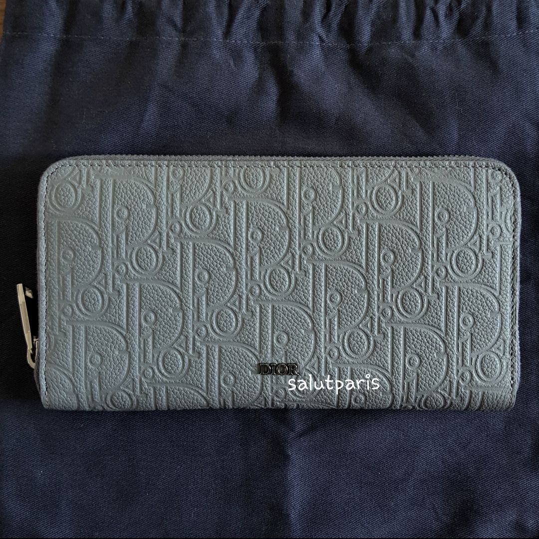 送料込*DIOR*ディオールグラビティレザーラウンドジップ長財布 (Dior