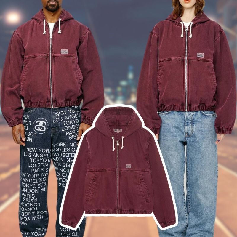 Stussy【ステューシー】キャンバス フード付きジャケット 赤 (STUSSY