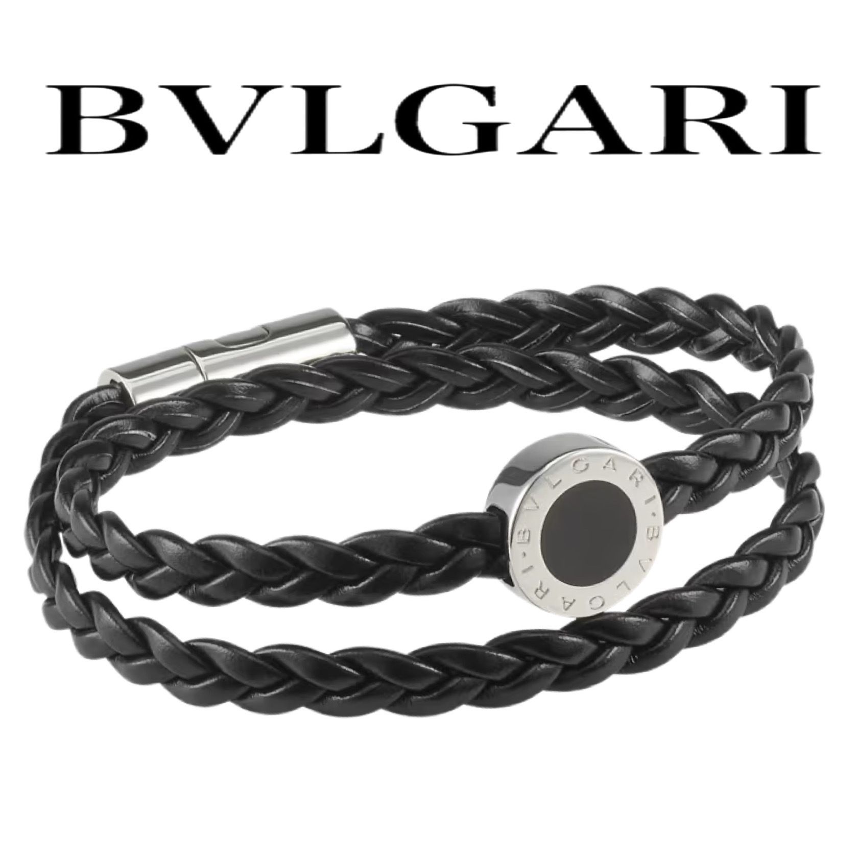 おしゃれ☆ブルガリ ブルガリ マン レザーブレスレット (Bvlgari