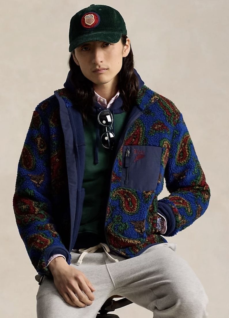 ◇送関税無料◇POLO RL ペイズリー柄 パイルフリースジャケット (POLO