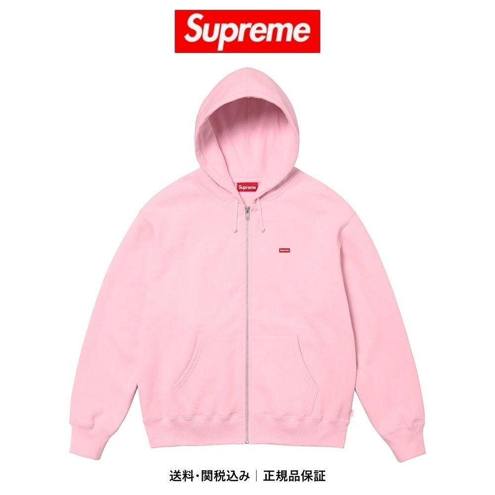 SUPREME】 Small Box Zip Up Hooded Sweatshirt Light Pink (Supreme
