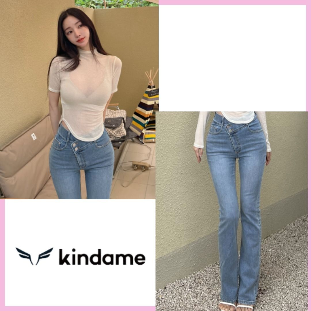Kindame☆韓国デニム パット付き (KINDAME/デニム・ジーパン