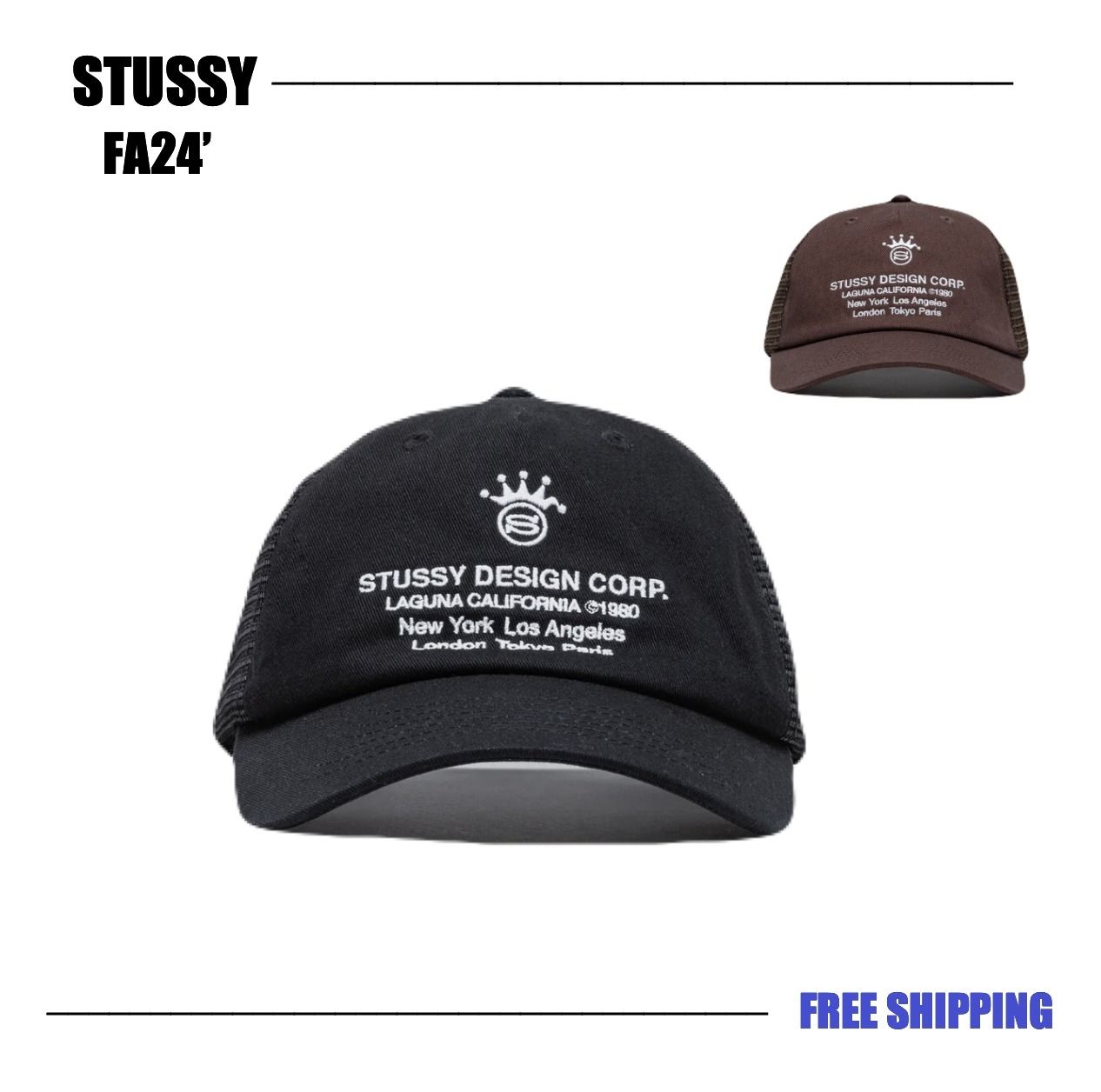 STUSSY FA24'】Stussy LP Design Crop Trucker Cap (STUSSY/キャップ
