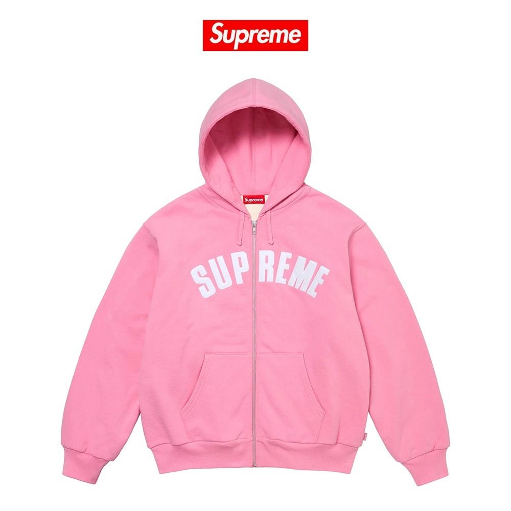 SUPREME】 Arc Thermal Lined Zip Up Hooded Sweatshirt Pink (Supreme