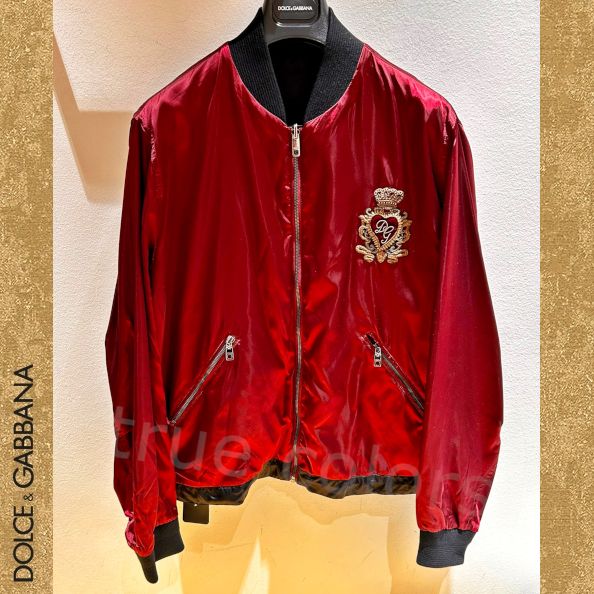DOLCE&GABBANA ドルガバ 王冠&DGロゴ リバーシブル ボンバー*RED