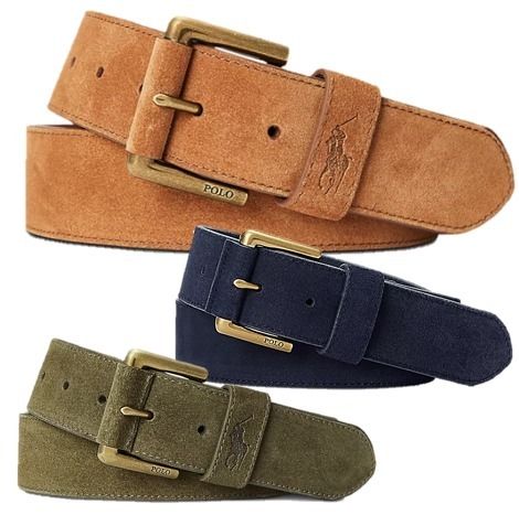 Polo Ralph Lauren シグネチャーポニー刻印 スエード ベルト (POLO