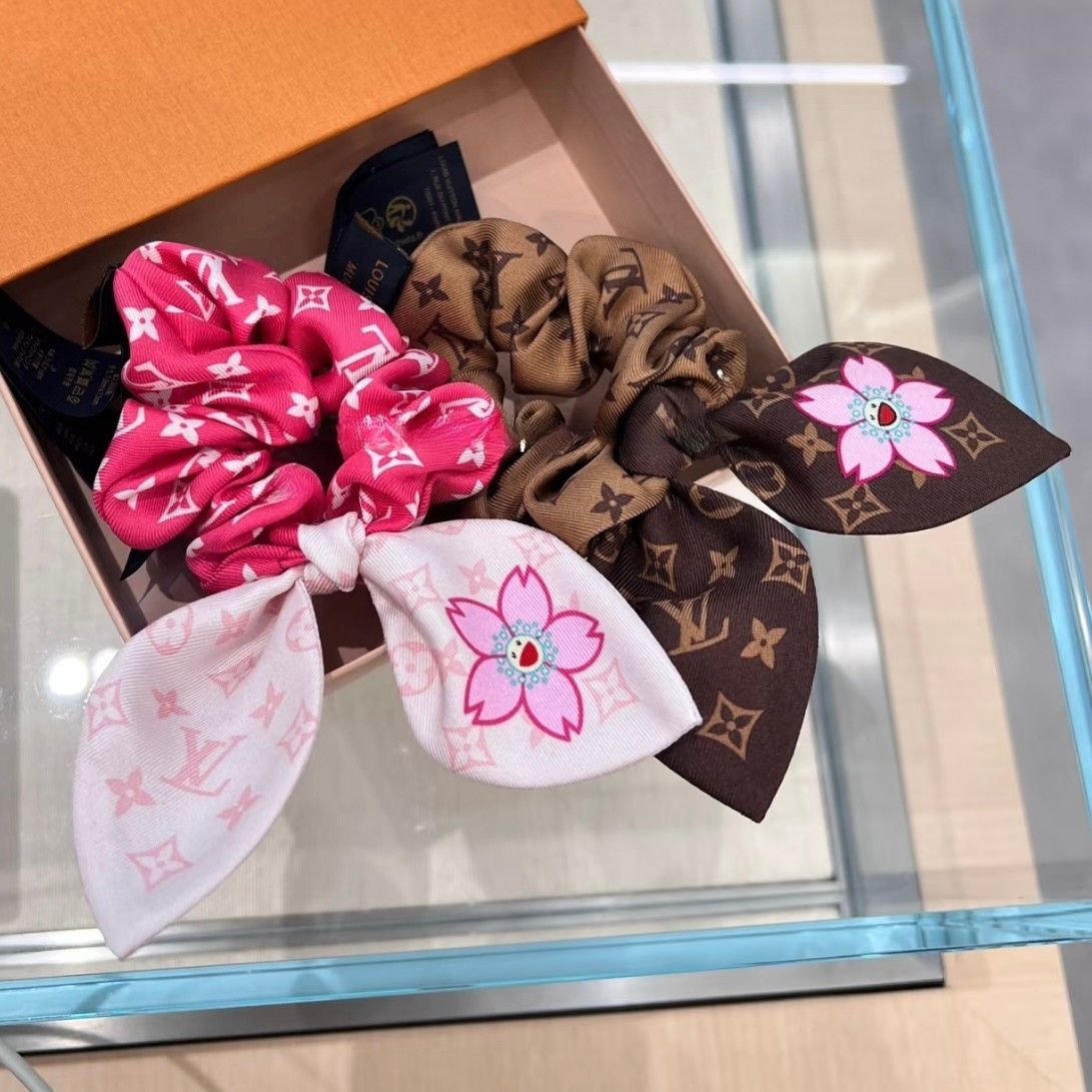 ルイヴィトン】村上隆コラボ 2点セット シュシュ 桜 ヘアゴム (Louis