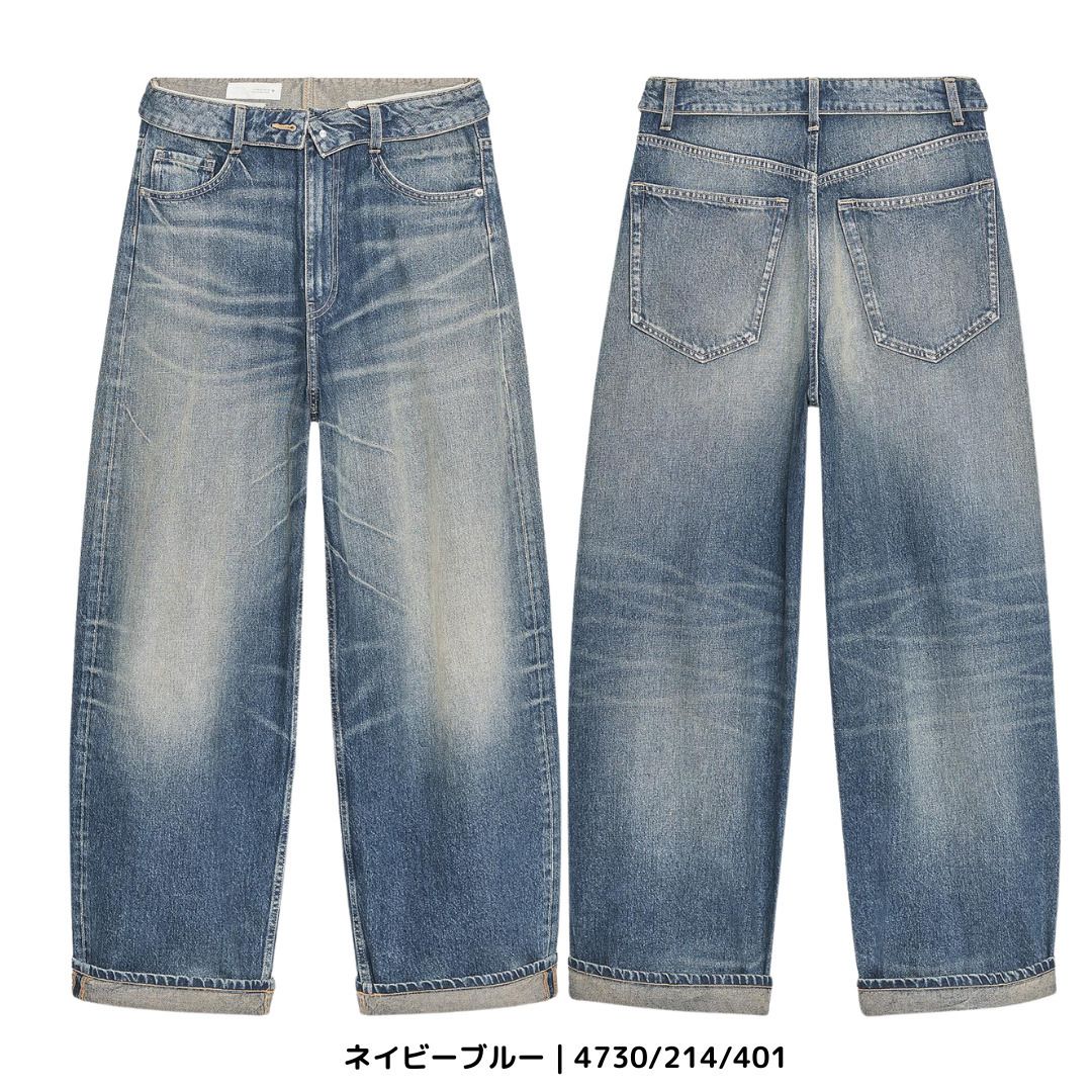 ZARA】TRF 折り返しウエストバンド ミッドライズジーンズ (ZARA/デニム