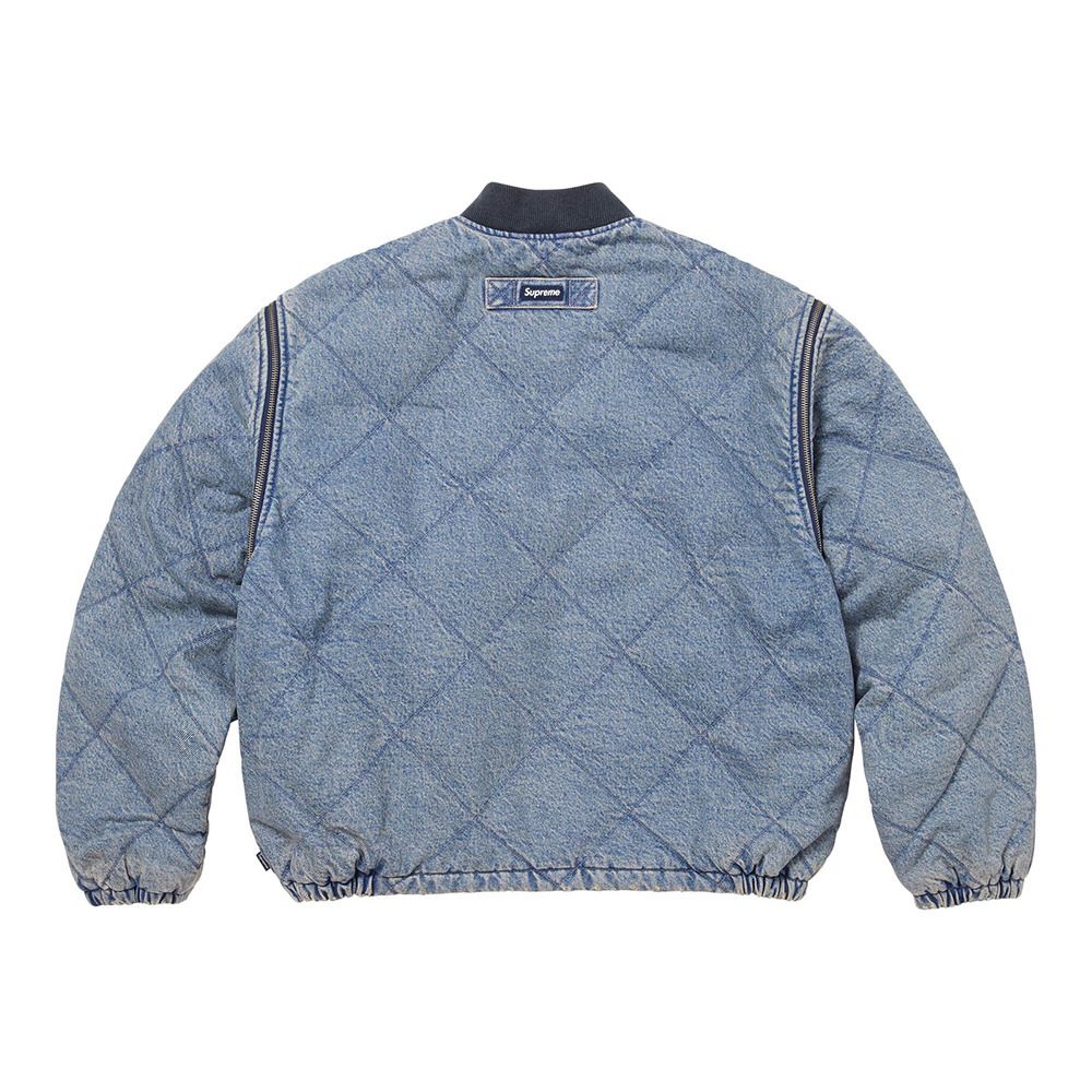 Supreme】Zip Off Sleeve Quilted Bomber Jacket☆Denim☆25FW