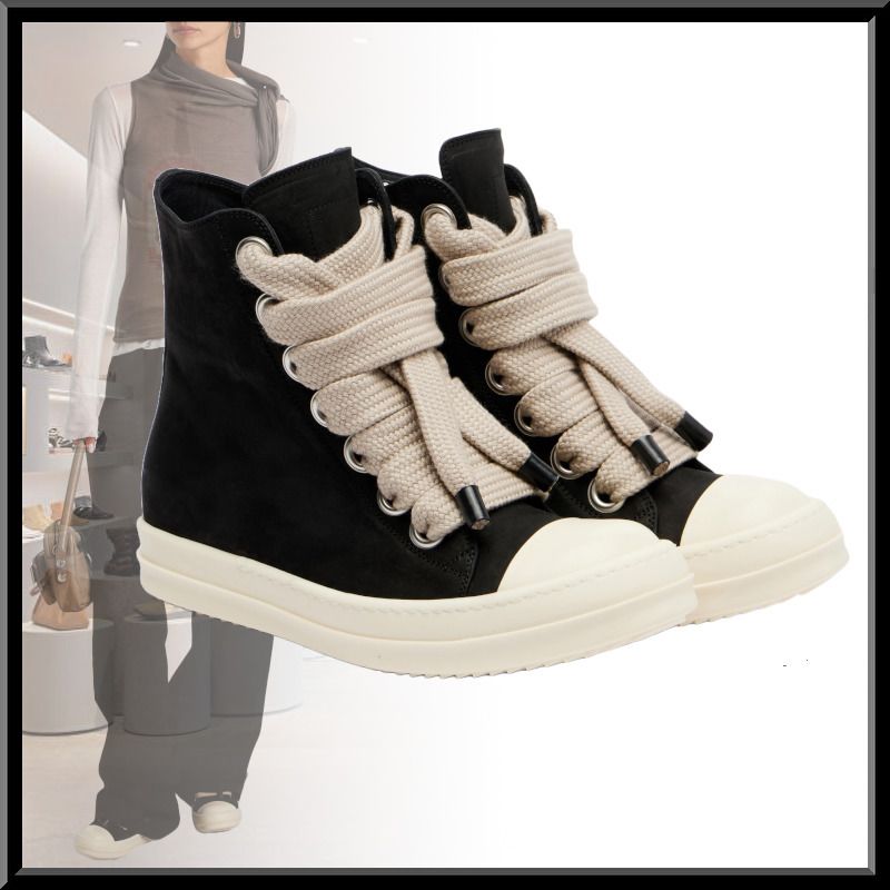 大人気! RICK OWENS Geobasket ジャンボレース レザースニーカー (RICK