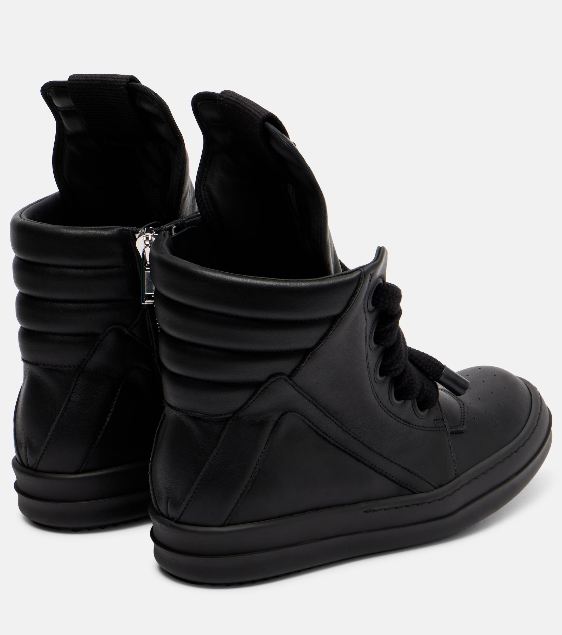 大人気! RICK OWENS Geobasket ジャンボレース レザースニーカー (RICK