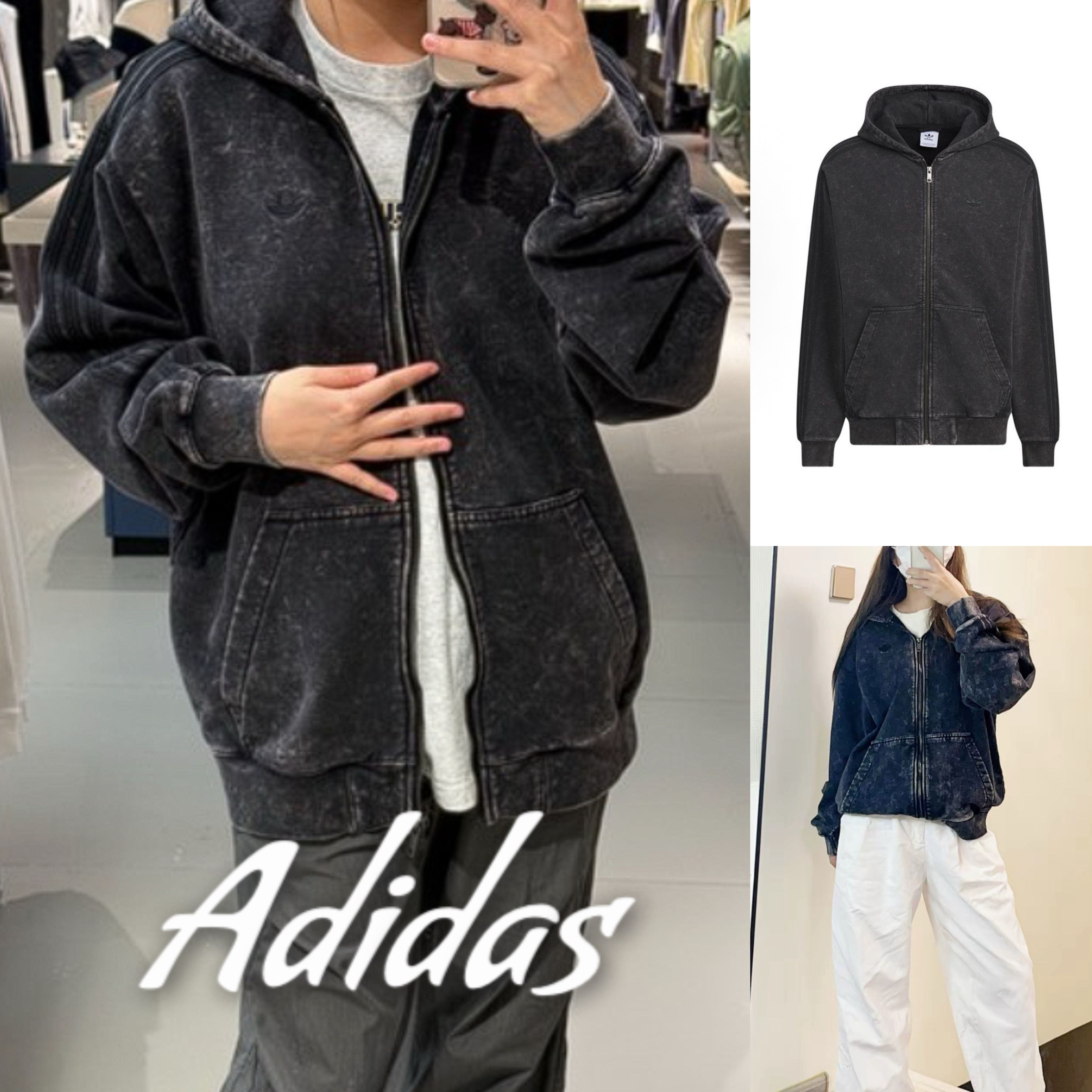 adidas】Originals ピグメントフードジップアップ☆追跡可 (adidas