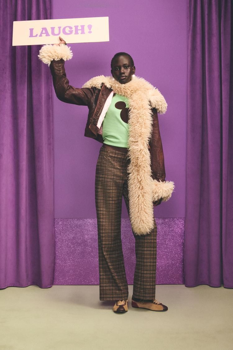 HARRY LAMBERT FOR ZARA X DISNEY フェイクファーコンビレザー (ZARA