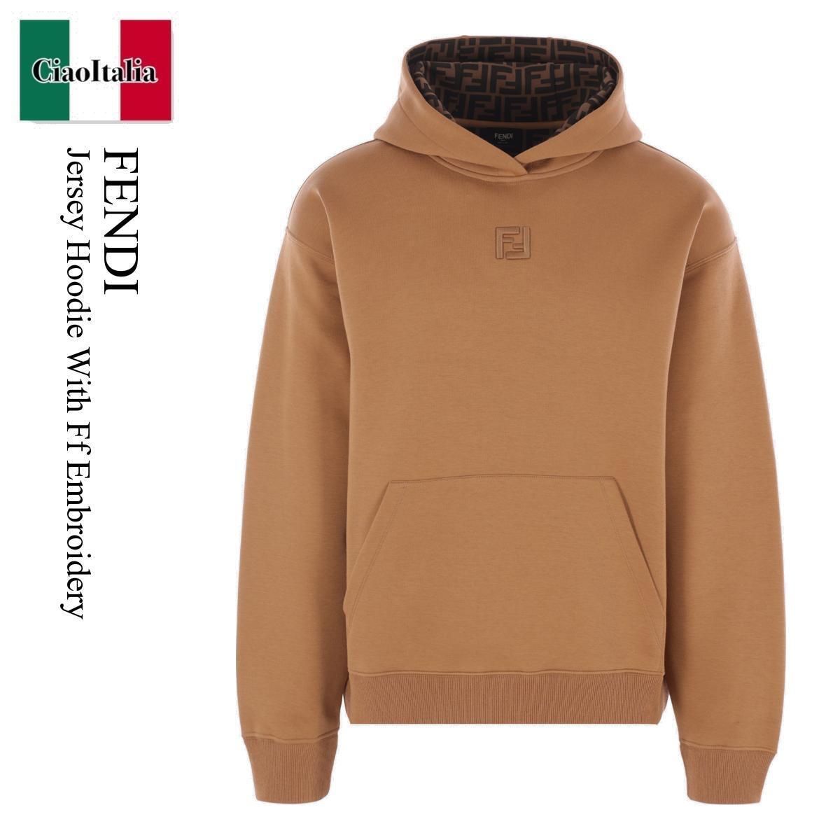 Fendi Jersey Hoodie With Ff Embroidery (FENDI/パーカー・フーディ