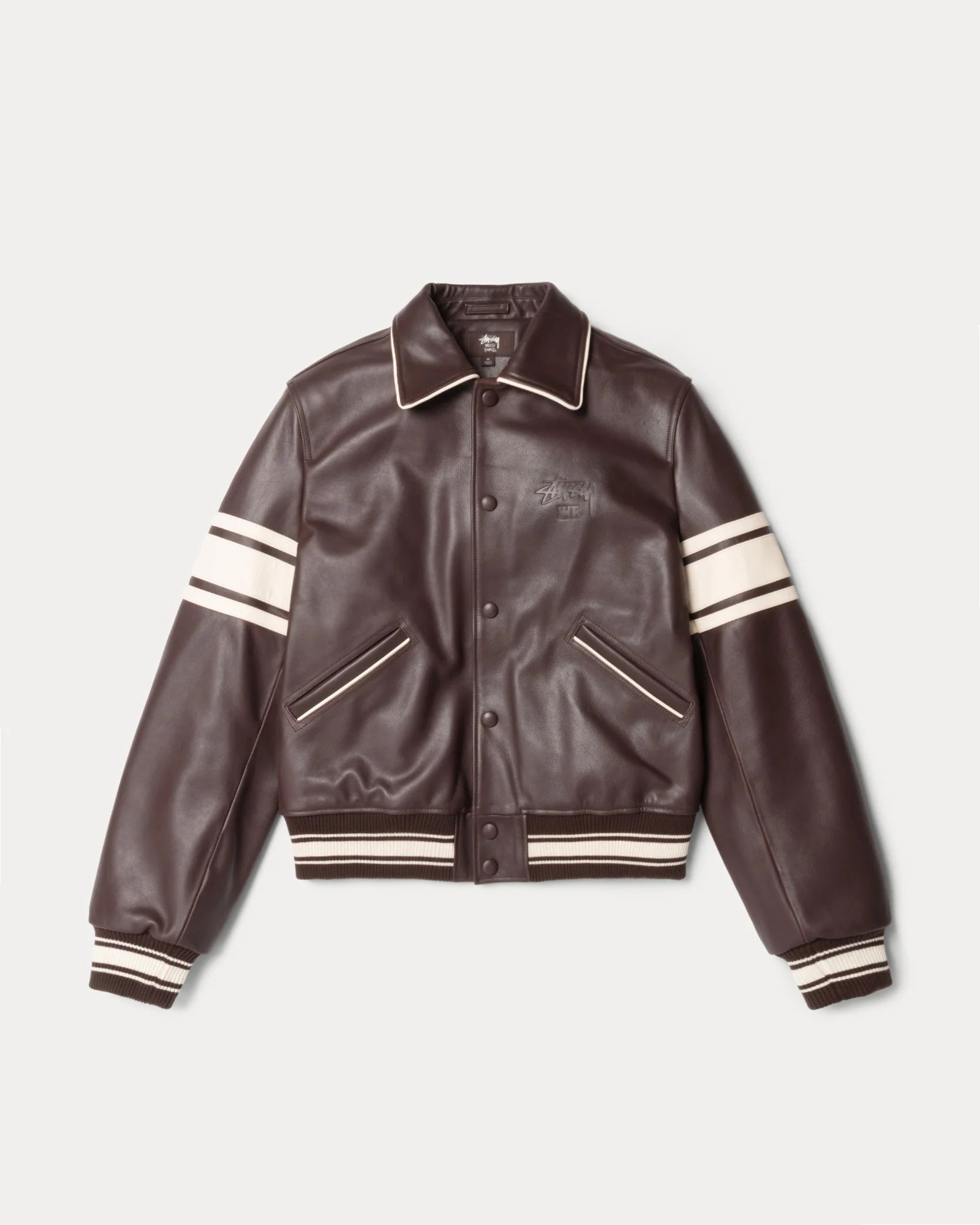 Stussy x Wales Bonner】Leather Varsity Brown (STUSSY/レザー