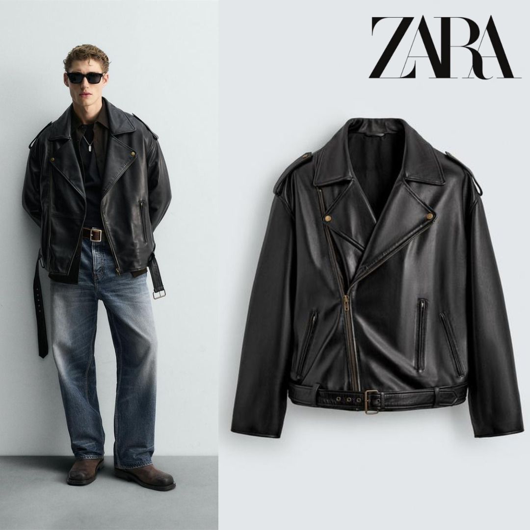 ZARA］レザーバイカージャケット LIMITED EDITION (ZARA/レザー