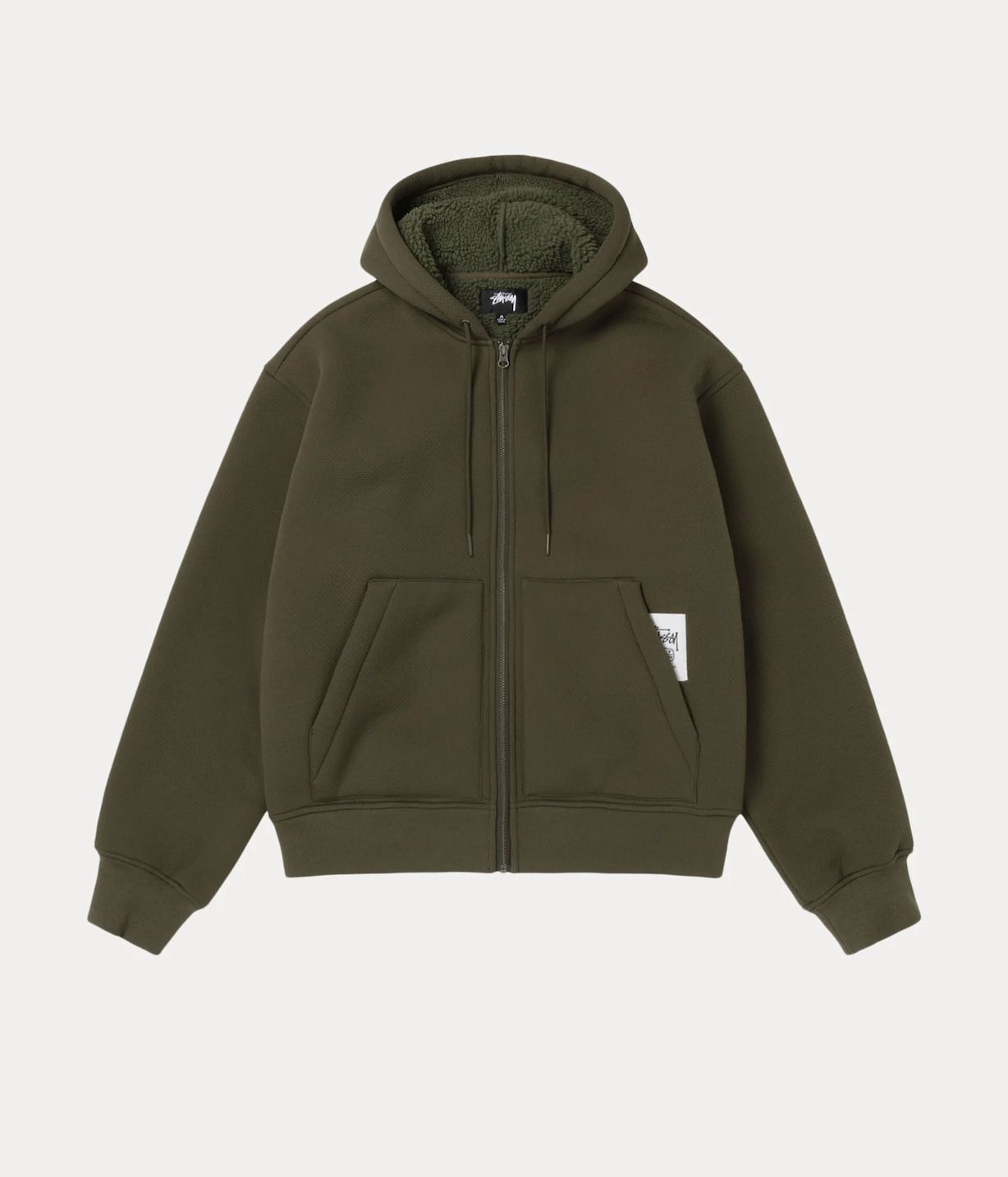 STUSSY FA'25】Stussy Bonded Sherpa Lined Zip-Up Hoodie (STUSSY