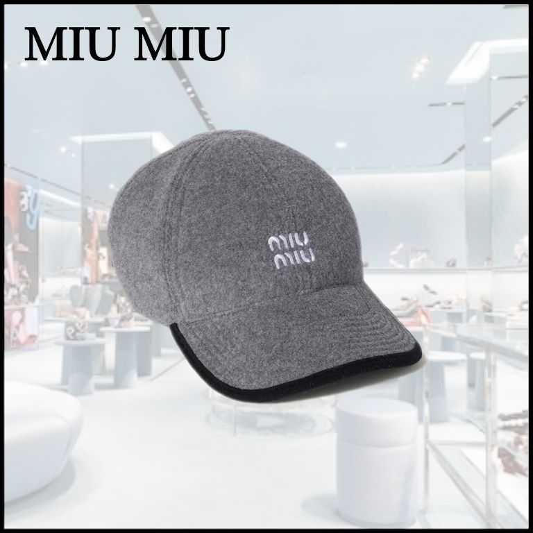 MiuMiu】ミュウミュウ フリース ベースボールキャップ (MiuMiu
