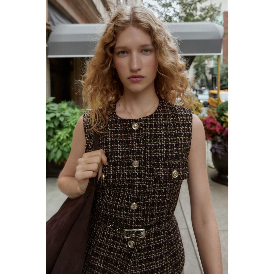 ZARA］ベルト付きテクスチャーベスト (ZARA/ベスト・ジレ) 1165/320