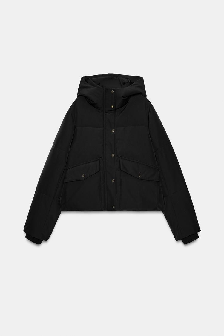 ZARA】撥水防風フード付きショートアノラック 8073/235/800 (ZARA