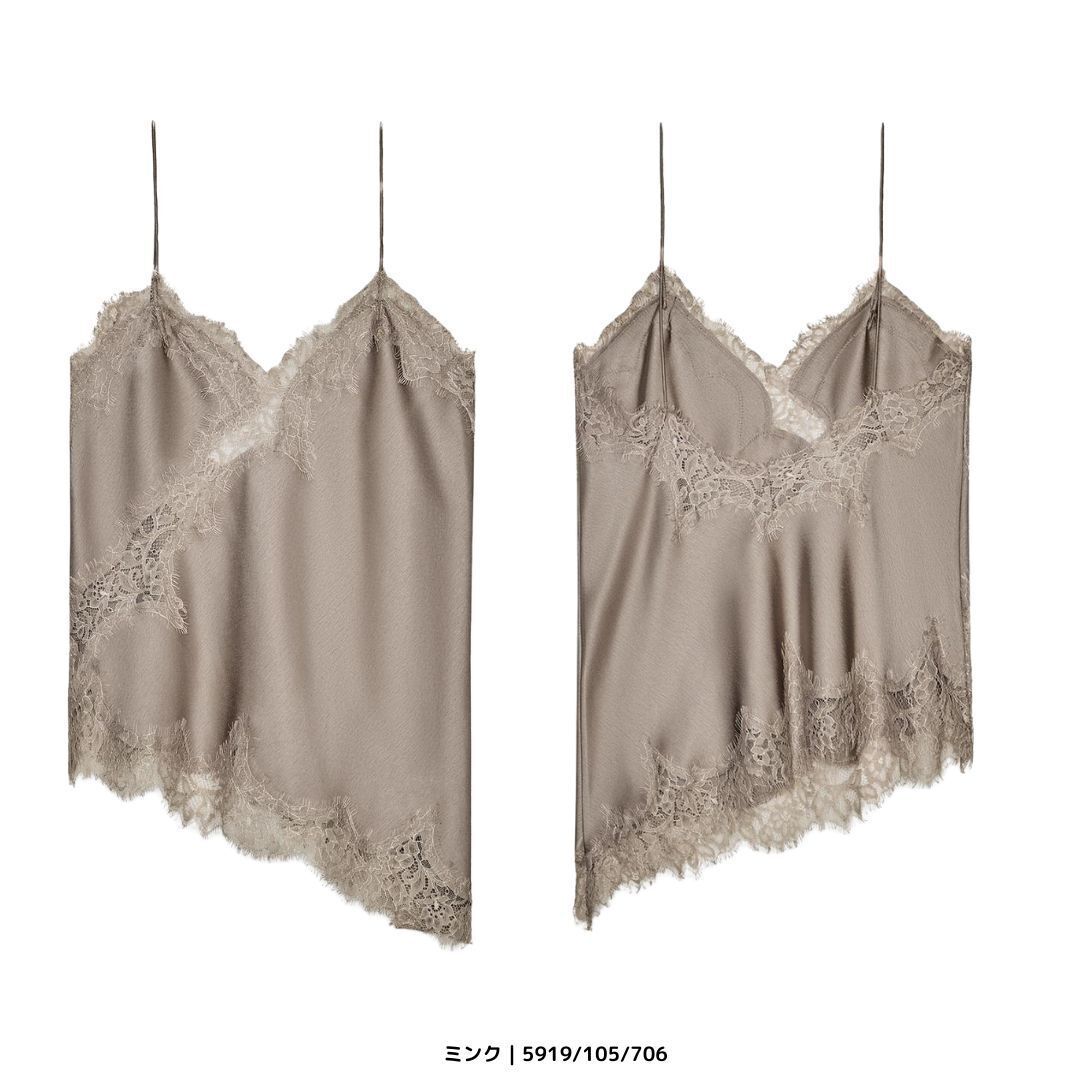 ZARA】ZW COLLECTION レーストリムキャミソールトップス (ZARA