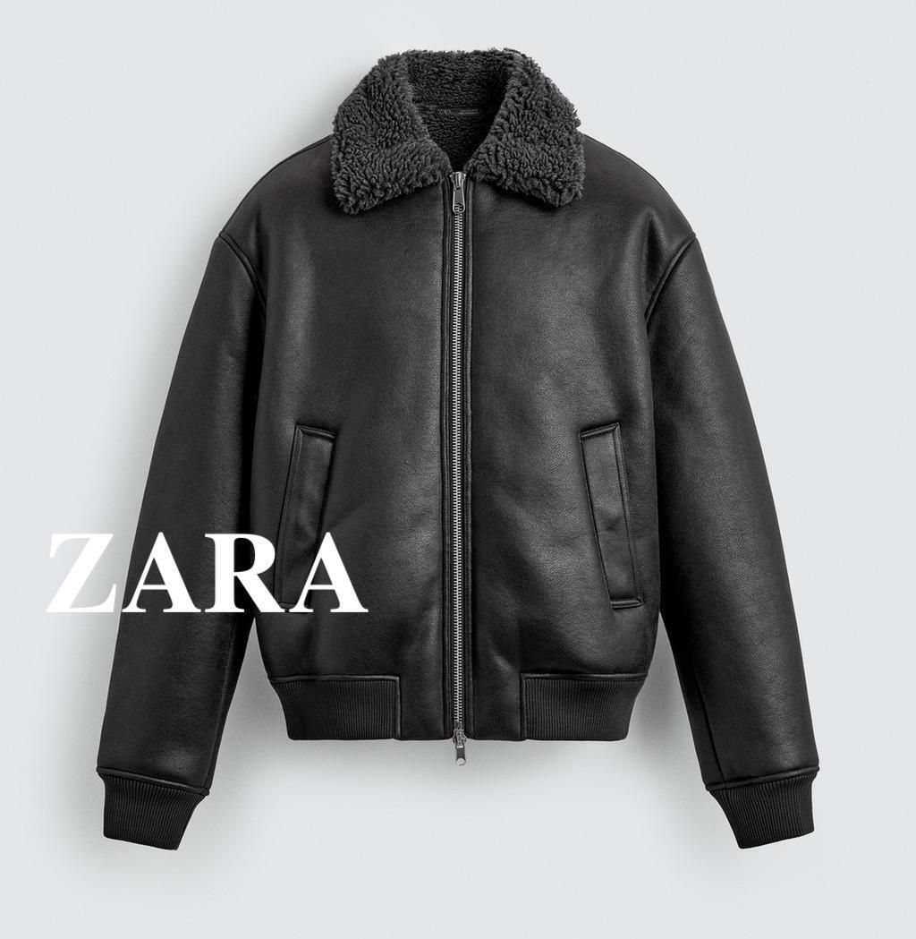 ☆ドイツ発*ZARA*新作*フェイクムートンジャケット/ANTHRACITE☆ (ZARA