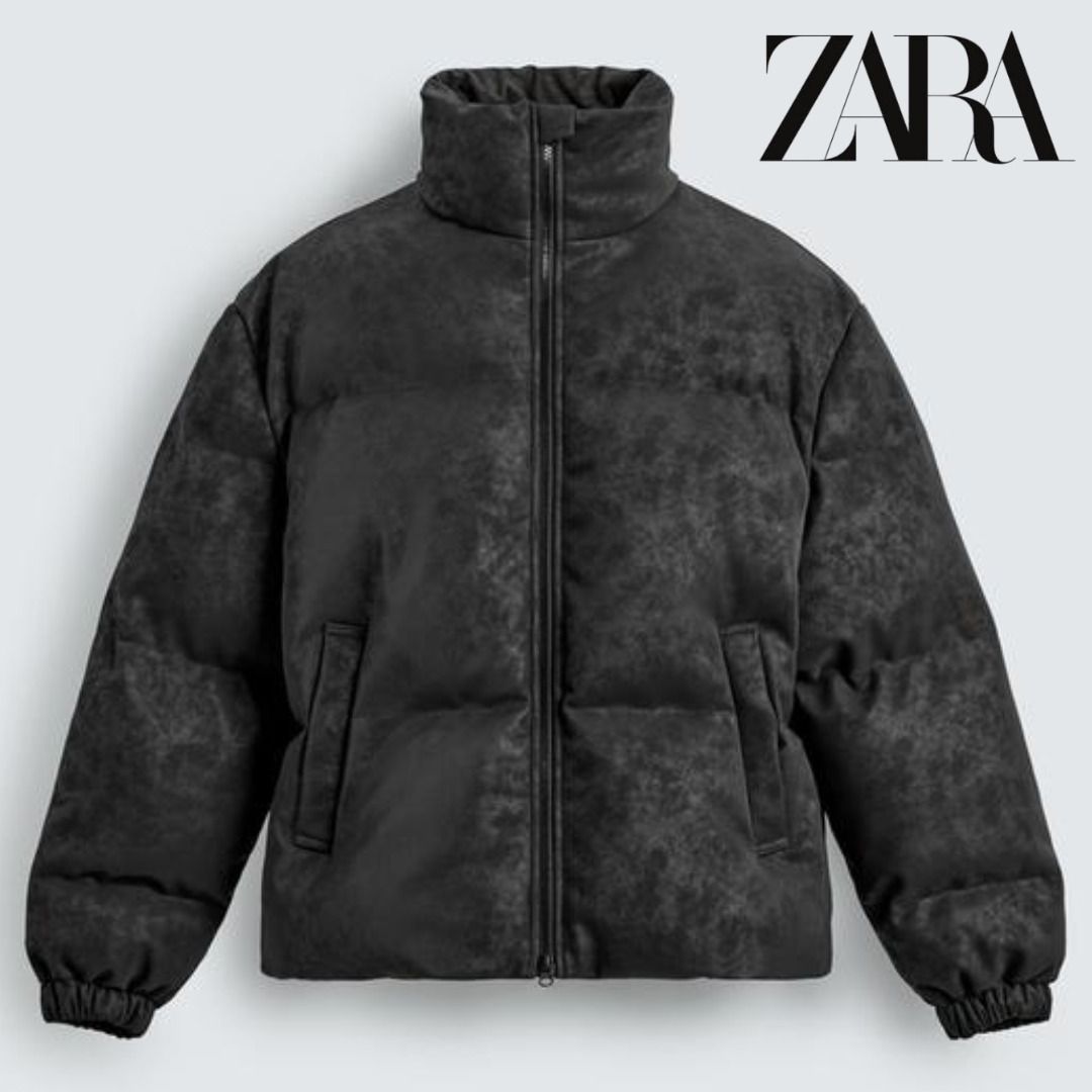 ZARA］ウォッシュドフェイクレザーパッド入りジャケット (ZARA/レザー