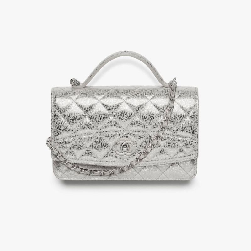 ☆メタリック☆【CHANEL】トップハンドル チェーンウォレット (CHANEL