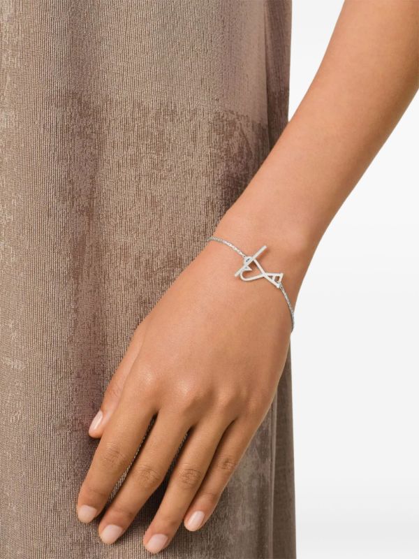 AMI Paris AMI DE COEUR チェーンブレスレット | シルバートーン