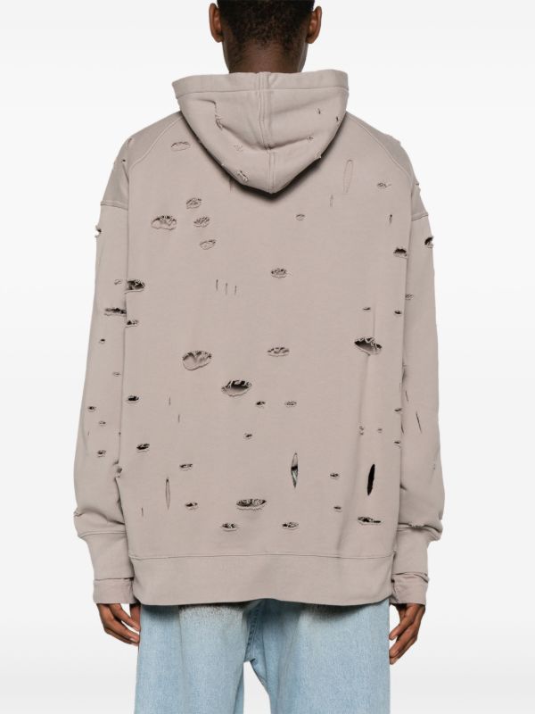 Givenchy ロゴ ダメージ パーカー | グレー | FARFETCH JP