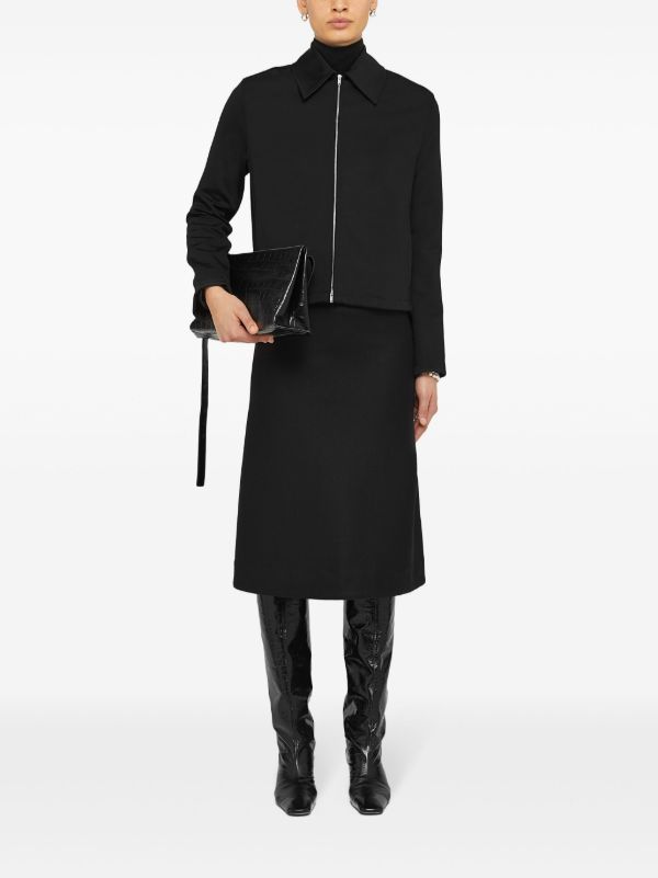 Jil Sander zip-up Shirt Jacket | Black | FARFETCH
