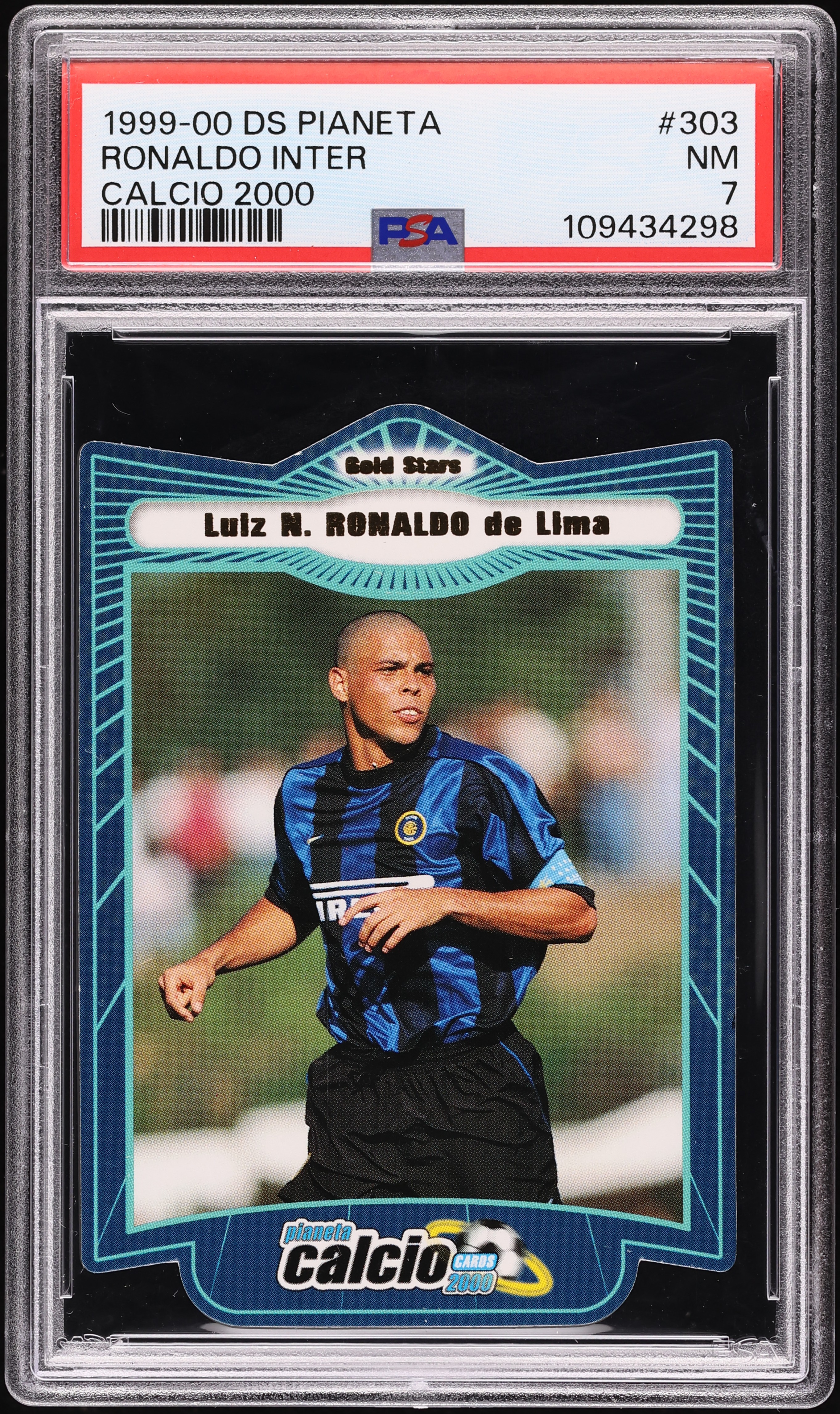 1999 DS Pianeta Calcio 2000 Inter Ronaldo #303 PSA 7 NRMT on