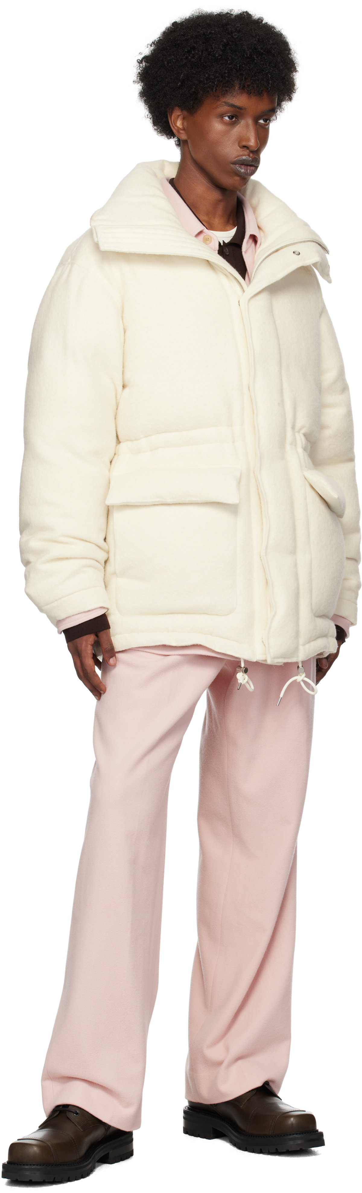 AURALEE Off-White Brushed Alpaca Wool Down Jacket Auralee