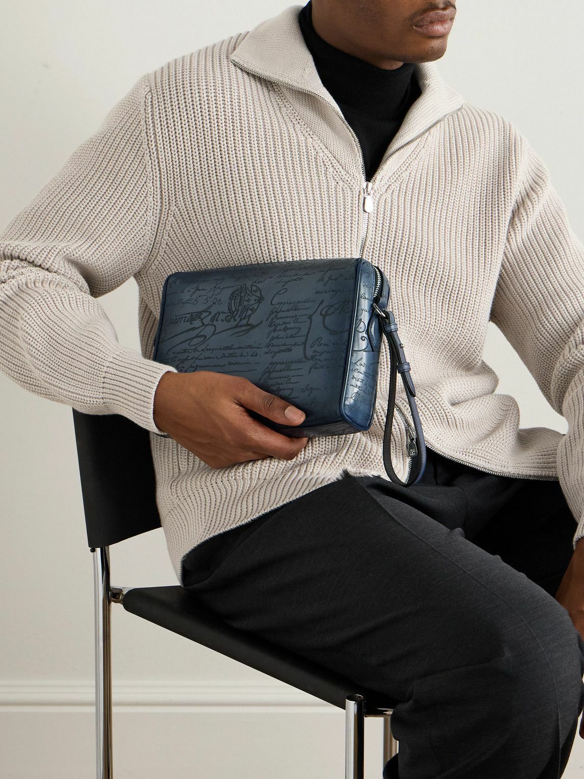 Berluti - Rosewood Neo Scritto Venezia Leather Pouch Berluti