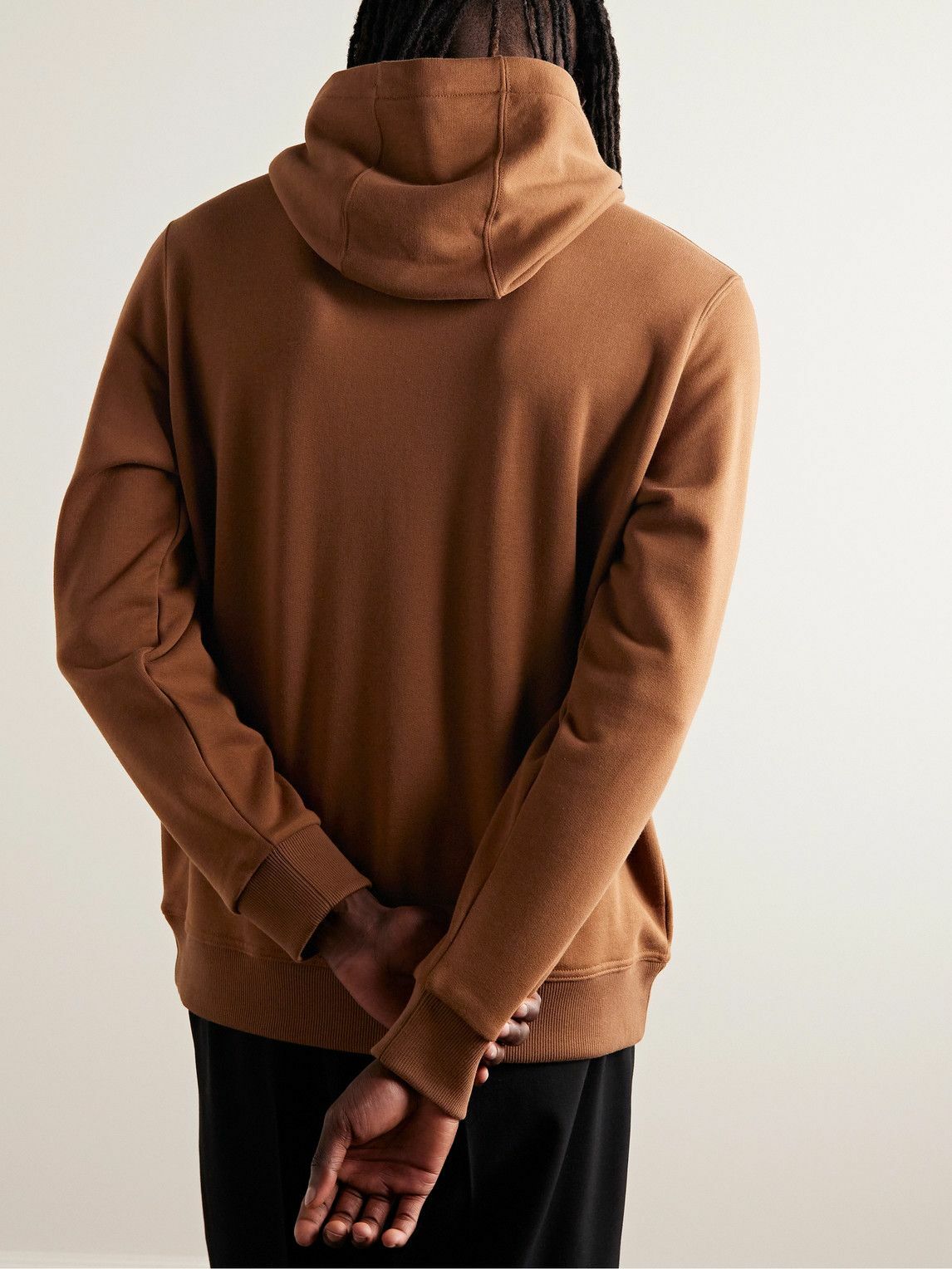 Burberry - Logo-Print Cotton-Jersey Hoodie - Brown Burberry